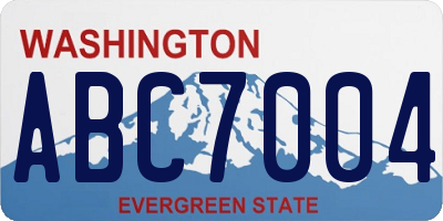WA license plate ABC7004