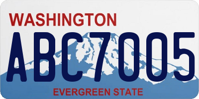 WA license plate ABC7005