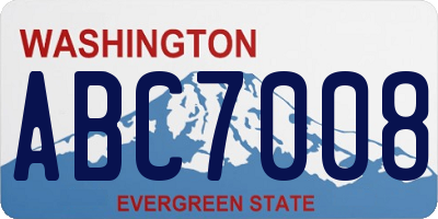 WA license plate ABC7008