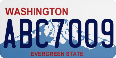 WA license plate ABC7009