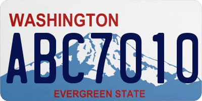 WA license plate ABC7010