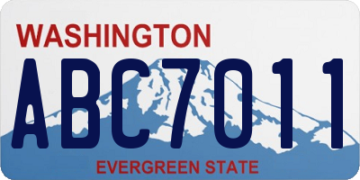 WA license plate ABC7011