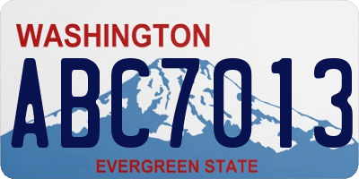 WA license plate ABC7013