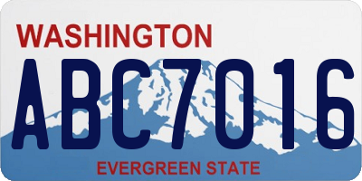 WA license plate ABC7016