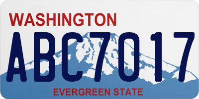 WA license plate ABC7017