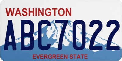 WA license plate ABC7022
