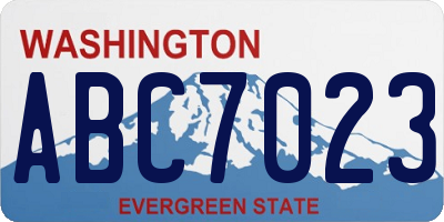 WA license plate ABC7023