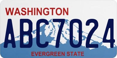 WA license plate ABC7024