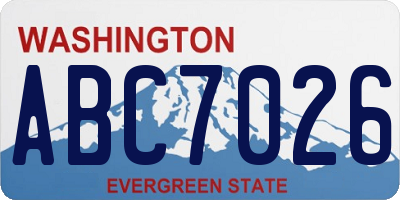WA license plate ABC7026