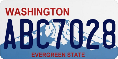 WA license plate ABC7028