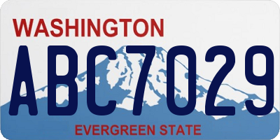 WA license plate ABC7029