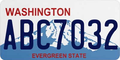 WA license plate ABC7032