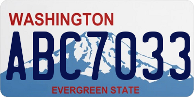 WA license plate ABC7033