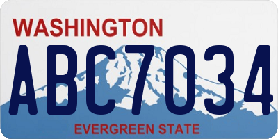 WA license plate ABC7034