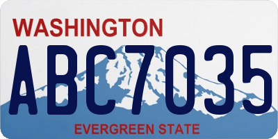 WA license plate ABC7035