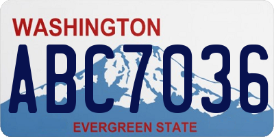 WA license plate ABC7036