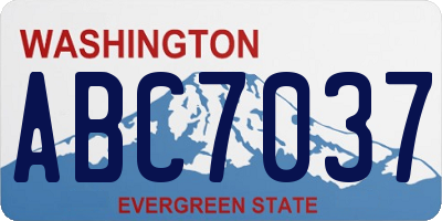 WA license plate ABC7037