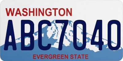 WA license plate ABC7040