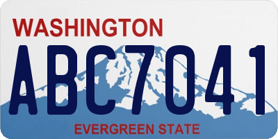 WA license plate ABC7041
