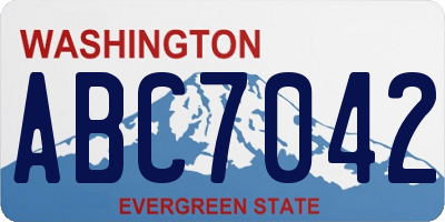 WA license plate ABC7042