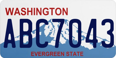 WA license plate ABC7043