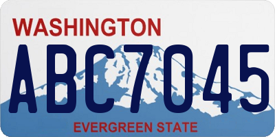 WA license plate ABC7045