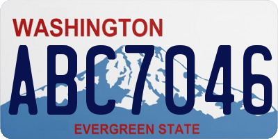 WA license plate ABC7046