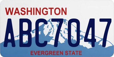 WA license plate ABC7047