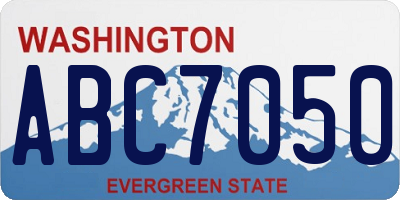 WA license plate ABC7050
