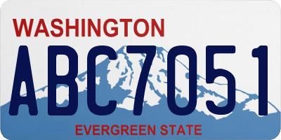 WA license plate ABC7051
