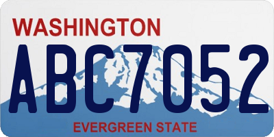 WA license plate ABC7052