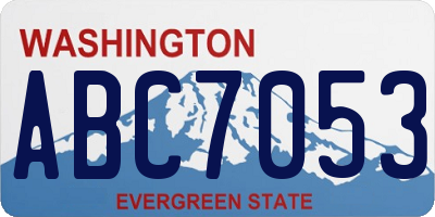 WA license plate ABC7053