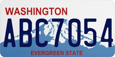 WA license plate ABC7054