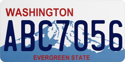 WA license plate ABC7056