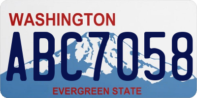 WA license plate ABC7058