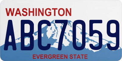 WA license plate ABC7059
