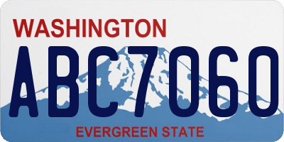 WA license plate ABC7060
