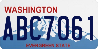 WA license plate ABC7061