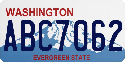 WA license plate ABC7062