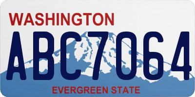 WA license plate ABC7064