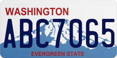 WA license plate ABC7065