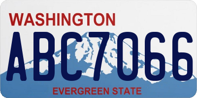 WA license plate ABC7066