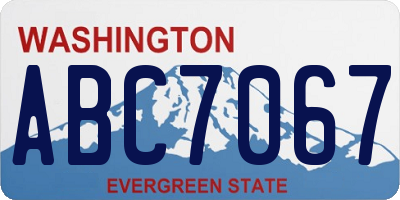 WA license plate ABC7067