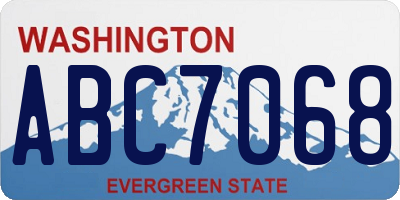 WA license plate ABC7068