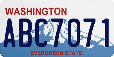 WA license plate ABC7071