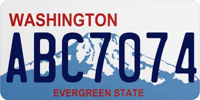 WA license plate ABC7074