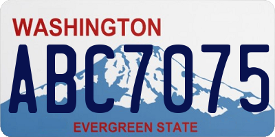 WA license plate ABC7075