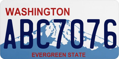 WA license plate ABC7076