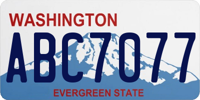 WA license plate ABC7077