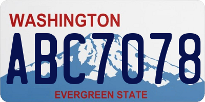 WA license plate ABC7078